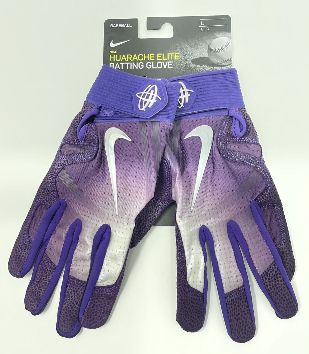 Nike Huarache Elite Purple Batting Gloves Mens Size L Baseball PGB543 560